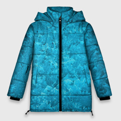 Женская зимняя куртка Oversize Синие узоры на замерзшем окне 