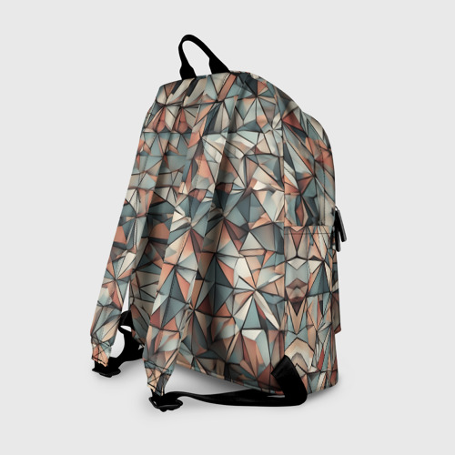 Рюкзак 3D с принтом Маленькие треугольники сепия, вид сзади #1