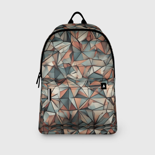 Рюкзак 3D с принтом Маленькие треугольники сепия, вид сбоку #3