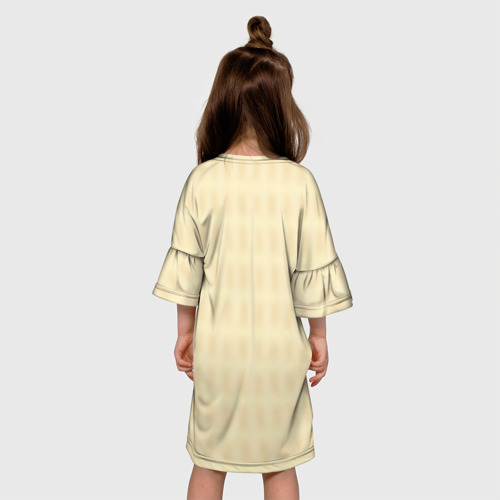 Детское платье 3D с принтом Темная бабочка из семейства медведиц, вид сзади #2