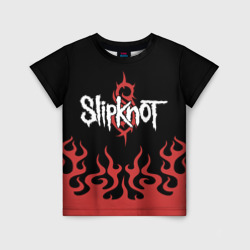 Детская футболка 3D Slipknot в огне