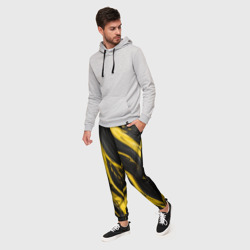 Мужские брюки 3D Жёлтая и чёрная краска - фото 2