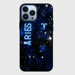 Чехол для iPhone 13 Pro Max Знак зодиака Овен на тёмном фоне со звёздами