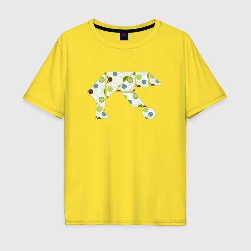 Мужская футболка хлопок Oversize Origami bear, цвет желтый