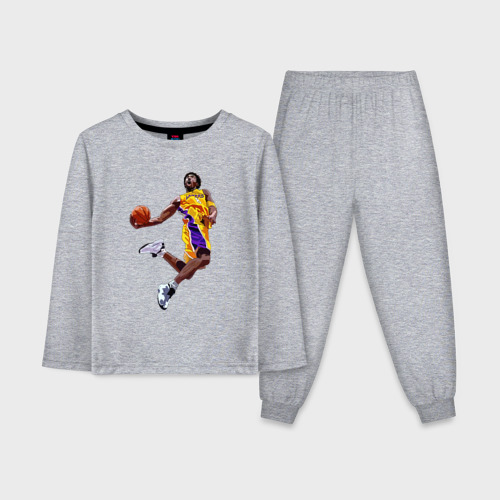 Детская пижама с лонгсливом хлопок с принтом Kobe Bryant dunk, вид спереди #2