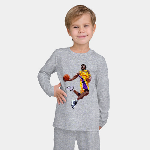 Детская пижама с лонгсливом хлопок с принтом Kobe Bryant dunk, фото на моделе #1