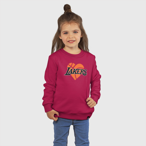 Детский свитшот хлопок Love Lakers, цвет маджента - фото 3