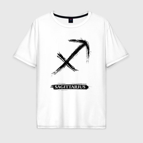 Мужская футболка хлопок Oversize Sagittarius, цвет белый