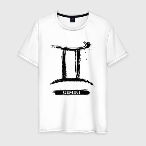 Мужская футболка из хлопка с принтом Gemini, вид спереди №1