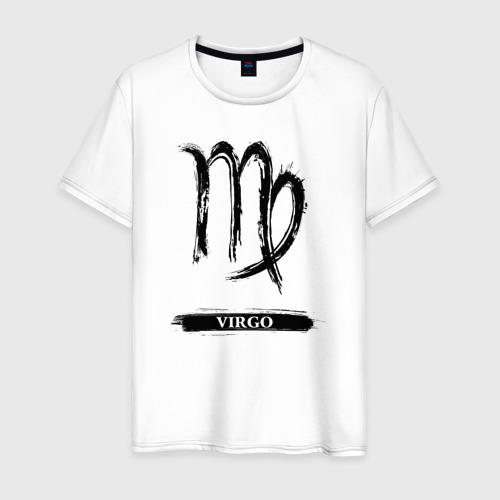 Мужская футболка из хлопка с принтом Virgo, вид спереди №1