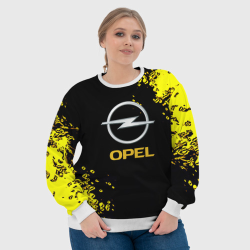 Женский свитшот 3D Opel желтые краски, цвет 3D печать - фото 6