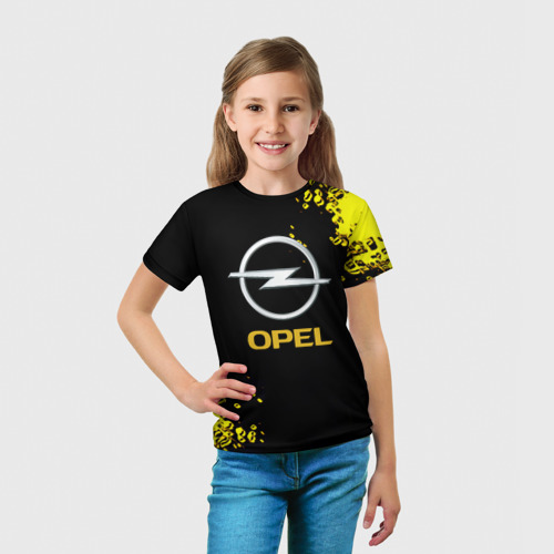 Детская футболка 3D Opel желтые краски, цвет 3D печать - фото 5