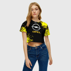 Женская футболка Crop-top 3D Opel желтые краски - фото 2