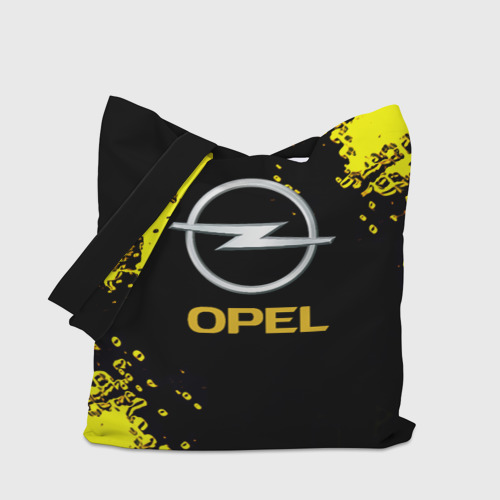 Шоппер 3D с принтом Opel желтые краски, вид сбоку #3
