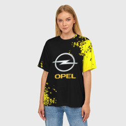 Женская футболка oversize 3D Opel желтые краски - фото 2