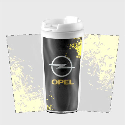 Термокружка-непроливайка Opel желтые краски, цвет белый - фото 2