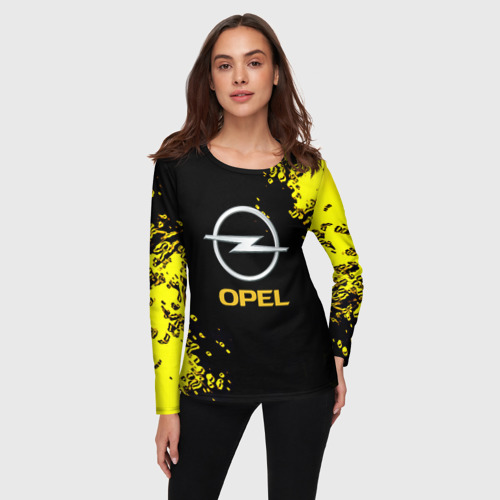 Женский лонгслив 3D Opel желтые краски, цвет 3D печать - фото 3