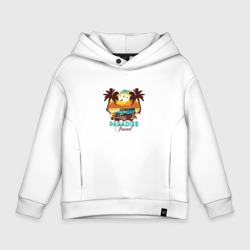 Детское худи Oversize хлопок Джип Вранглер на фоне шикарного пляжа