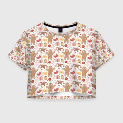 Женская футболка Crop-top 3D Пряничный человечек