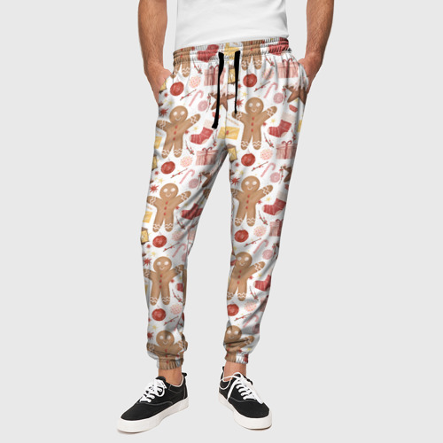Мужские брюки 3D с принтом Пряничный человечек, вид сбоку #3