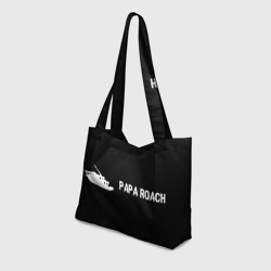 Пляжная сумка 3D Papa Roach glitch на темном фоне по-горизонтали - фото 2