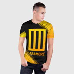 Мужская футболка 3D Slim Paramore - gold gradient - фото 2