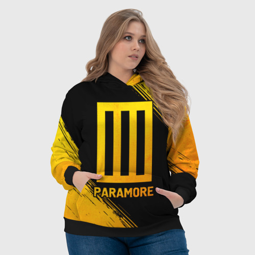 Женская толстовка 3D Paramore - gold gradient, цвет 3D печать - фото 6