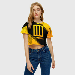 Женская футболка Crop-top 3D Paramore - gold gradient - фото 2