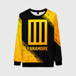 Женский свитшот 3D Paramore - gold gradient