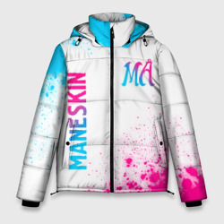 Мужская зимняя куртка 3D Maneskin neon gradient style вертикально