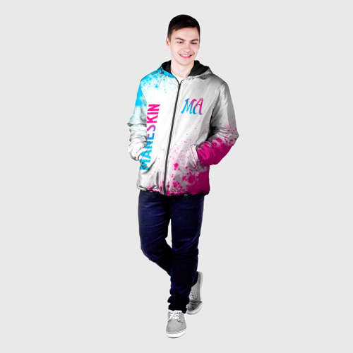 Мужская куртка 3D Maneskin neon gradient style вертикально, цвет 3D печать - фото 3