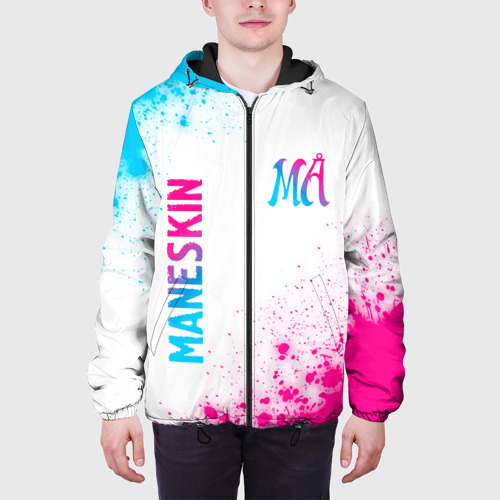 Мужская куртка 3D Maneskin neon gradient style вертикально, цвет 3D печать - фото 4