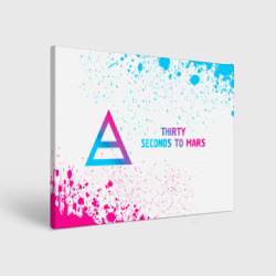 Холст прямоугольный Thirty Seconds to Mars neon gradient style по-горизонтали