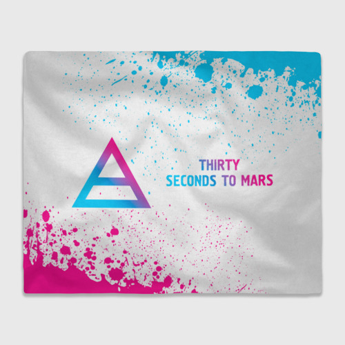 Плед 3D Thirty Seconds to Mars neon gradient style по-горизонтали, цвет 3D (велсофт)