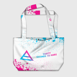 Пляжная сумка 3D Thirty Seconds to Mars neon gradient style по-горизонтали