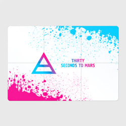 Магнитный плакат 3Х2 Thirty Seconds to Mars neon gradient style по-горизонтали