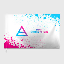 Флаг 3D Thirty Seconds to Mars neon gradient style по-горизонтали