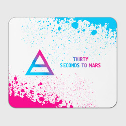 Прямоугольный коврик для мышки Thirty Seconds to Mars neon gradient style по-горизонтали