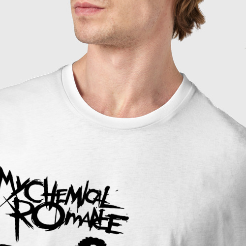 Мужская футболка хлопок My chemical romance rock, цвет белый - фото 6
