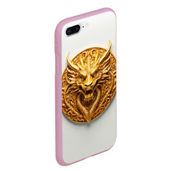 Чехол для iPhone 7Plus/8 Plus матовый Нейросеть - золотой талисман дракона - фото 2