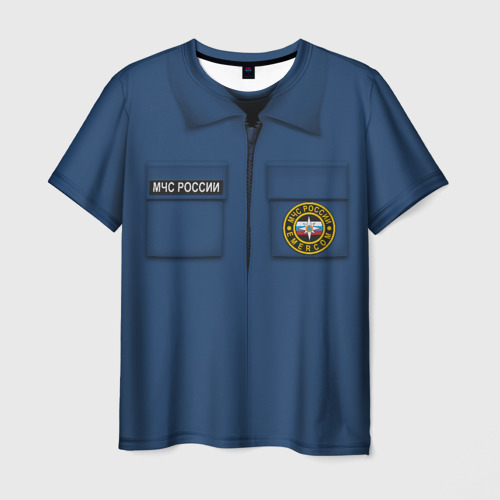 Мужская футболка с принтом МЧС-Спасатель, вид спереди №1