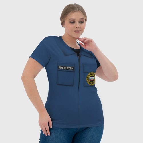 Женская футболка 3D МЧС-Спасатель, цвет 3D печать - фото 6