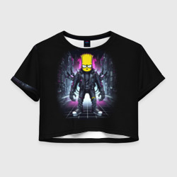 Женская футболка Crop-top 3D Cool Bart Simpson - cyberpunk - ai art