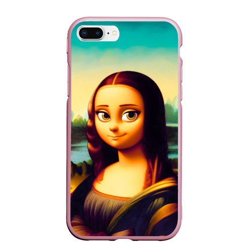 Чехол для iPhone 7Plus/8 Plus матовый Ai art - Мона Лиза в стиле cartoon, цвет розовый