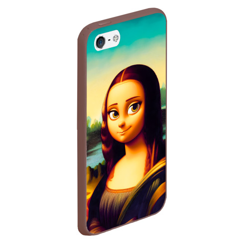Чехол для iPhone 5/5S матовый Ai art - Мона Лиза в стиле cartoon, цвет коричневый - фото 3