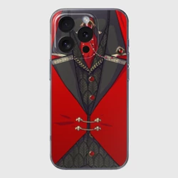 Чехол для iPhone 16 Pro силиконовый с защитой камеры Алый фрак мафиозника для косплея 