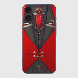 Чехол для iPhone 16 силиконовый с защитой камеры Алый фрак мафиозника для косплея 