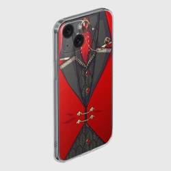 Чехол для iPhone 15 силиконовый с защитой камеры Алый фрак мафиозника для косплея  - фото 2