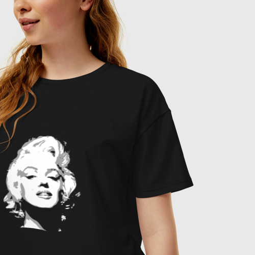 Женская футболка хлопок Oversize с принтом Tribute to Marilyn Monroe, фото на моделе #1