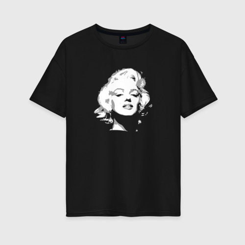 Женская футболка хлопок Oversize с принтом Tribute to Marilyn Monroe, вид спереди #2
